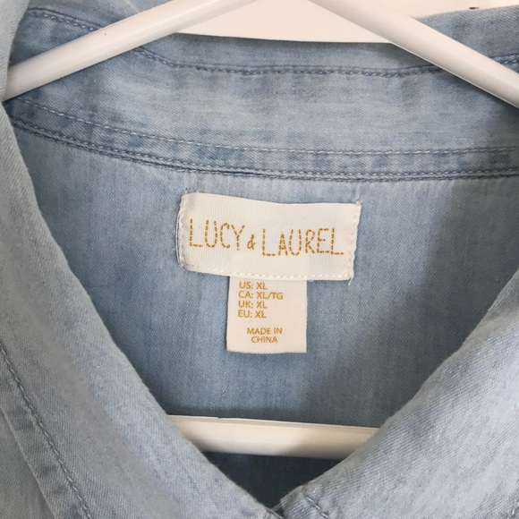 Chambray Denim Button Down Shirt - Picture 3 of 5